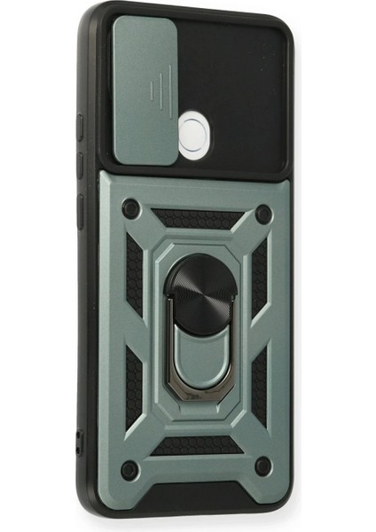 Oppo A15 Kılıf Pars Lens Yüzüklü Silikon - Yeşil fiyatları