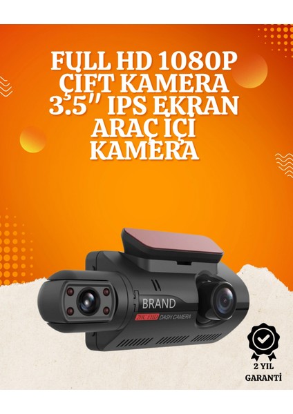 Ieg Wifi Destekli Araç Kamerası – 3 Inç Ekran, 1080P Ön ve 720P Iç Kamera