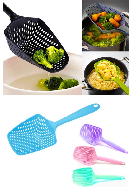 Pratik Et Kızartma Maşası Pişirme Cımbızı + Süzgeçli Kepçe - 2li Set H3N6B7 indirimleri