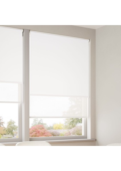 Sunscreen Çiftli Sistem Blackout Stor Perde (Screen+ Blackout Stor) Alüminyum Kasalı Yüksek Kaliteli - Beyaz BLACKOUTV01/SCREENV08 fiyatları