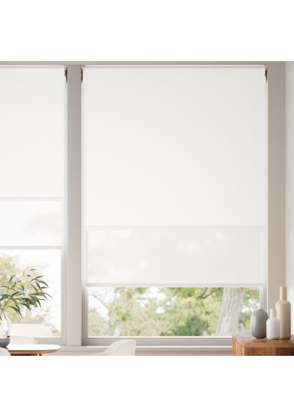 Sunscreen Çiftli Sistem Blackout Stor Perde (Screen+ Blackout Stor) Alüminyum Kasalı Yüksek Kaliteli - Beyaz BLACKOUTV01/SCREENV38 fırsatları