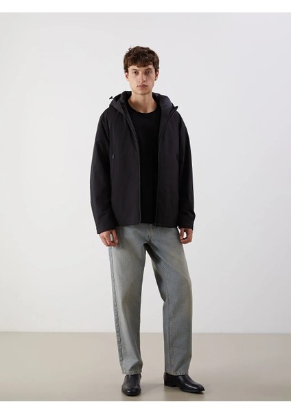 Xsıde Siyah Standart Kalıp Kapüşonlu Erkek Mont fiyatları