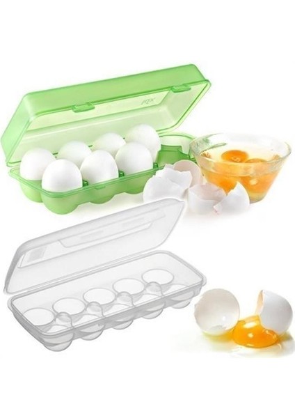 Buffer® 12LI Şeffaf Kapaklı Kilitli Yumurta Saklama Kabı Kutusu Aparatı