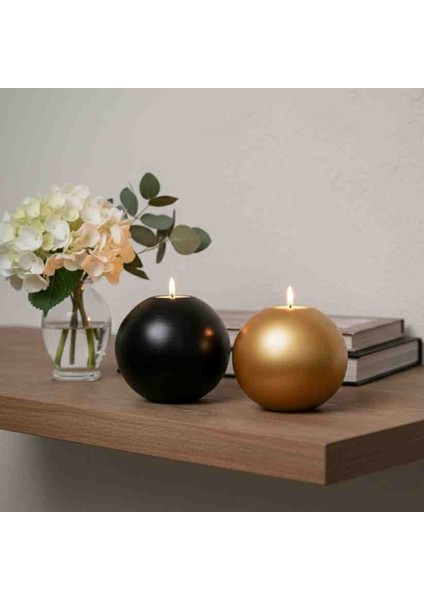 Dekoratif Siyah ve Gold Renkli 2'li Küçük ve Büyük Ev ,ofis Hediyelik Modern Dekorasyon Obje Seti(Tealight Mumlar Dahildir.ürünler El Boyamasıdır) fiyatları