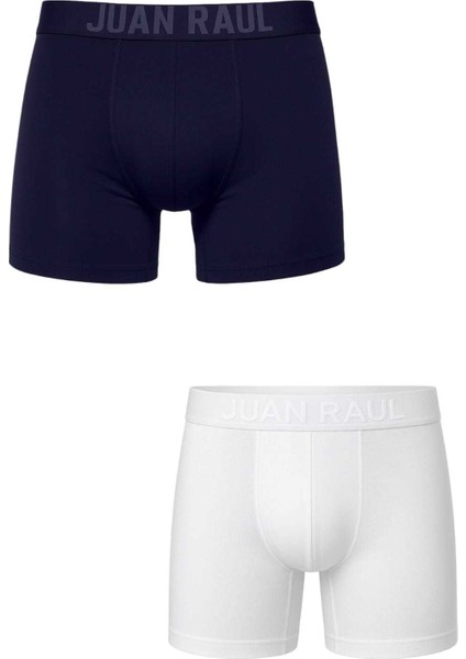 Erkek Lacivert-Beyaz 2’li Boxer Seti – Pamuk & Likralı – Büyük Beden Seçenekli Boxer 2603114