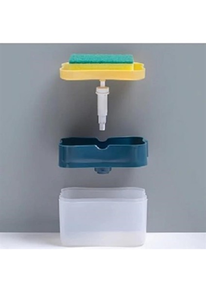 Buffer® Ikisi Bir Arada Basmalı Pratik Sıvı Sabunluk Pompası ve Bulaşık Yıkama Süngeri Haznesi