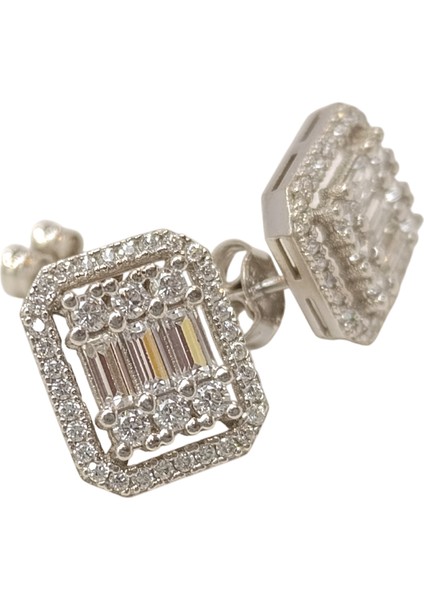 Büyük Boy Baget Taşlı Küpe 14 Ayar Altın Hd Videolu