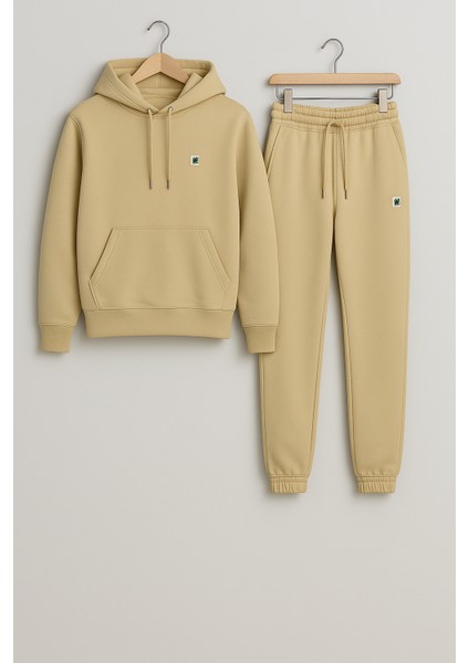 Unisex Oversize Kapüşonlu Eşofman Takımı – Bej Renk, Yumuşak Kumaş, Rahat Kalıp, Spor & Günlük Kullanım” fiyatları
