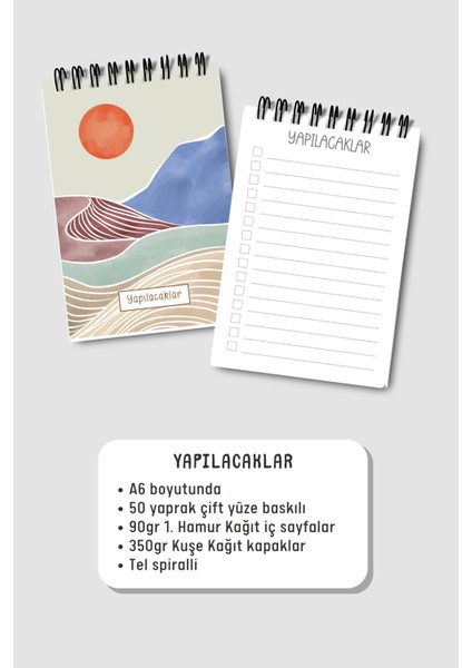 Yapılacaklar Listesi A6 Defter, Esnek Karton Kapaklı, Mini Defter modelleri