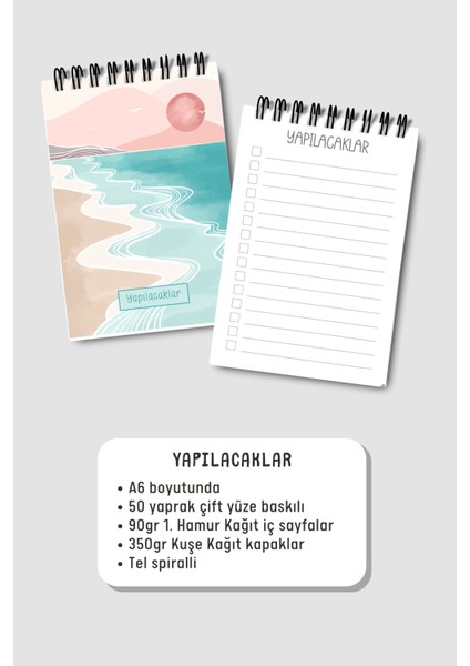 Yapılacaklar Listesi A6 Defter, Esnek Karton Kapaklı, Mini Defter modelleri