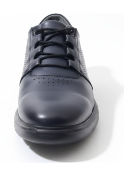 GR0428 Hakiki Deri Topuksuz Günlük Akıllı Bağcık Hafif Eva Taban Delikli Casual Ayakkabı