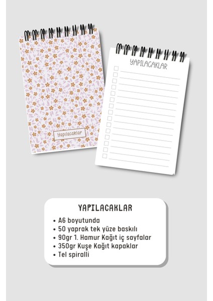 Yapılacaklar Listesi A6 Defter, Esnek Karton Kapaklı, Mini Defter modelleri