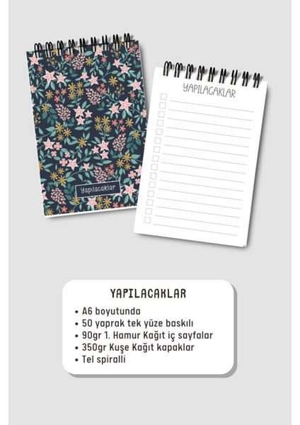 Yapılacaklar Listesi A6 Defter, Esnek Karton Kapaklı, Mini Defter modelleri