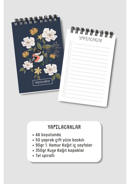 Yapılacaklar Listesi A6 Defter, Esnek Karton Kapaklı, Mini Defter modelleri