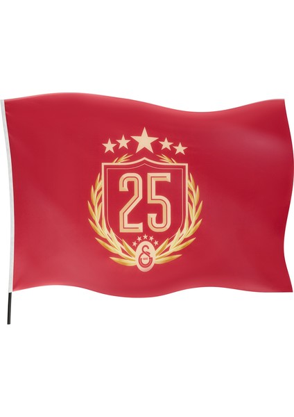 Galatasaray 25 Şampiyonluk Elde Sallama Yatay Bayrak 150X200CM U251357