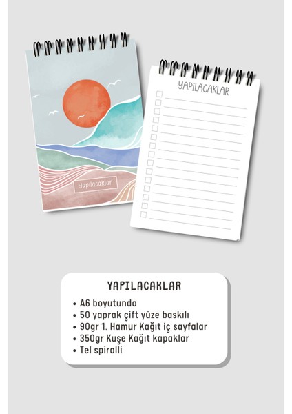 Yapılacaklar Listesi A6 Defter, Esnek Karton Kapaklı, Mini Defter modelleri