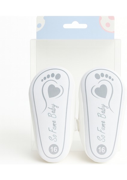 Beyaz Taş Detaylı Fiyonklu Bebek Babet Ayakkabı 16 Numara fırsatları