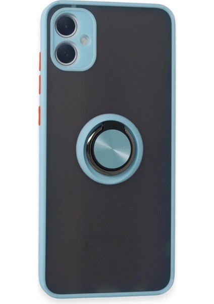 Ieg Samsung Galaxy A05 Kılıf Montreal Yüzüklü Silikon Kapak - Buz Mavi