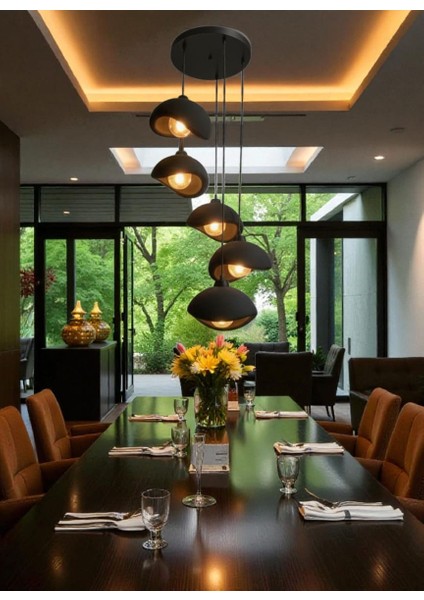 Beton Görünümlü Iskandinav &bohem Tarz 5’li Sarkıt Şık Avize (Ampul Hediyeli) fırsatları