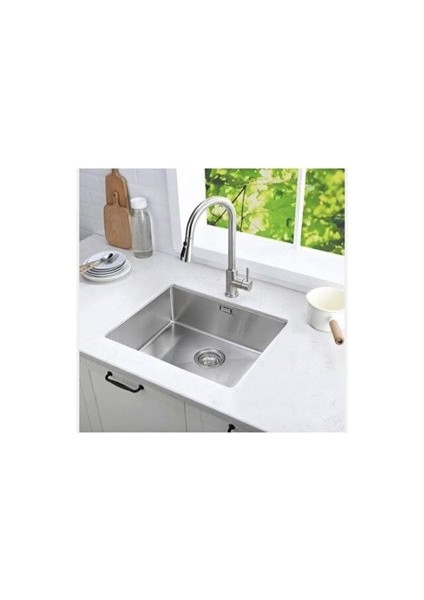 40×50 cm Paslanmaz Çelik Mutfak Eviyesi. Tezgah Altı Evye. Sifon Takımı Hediye