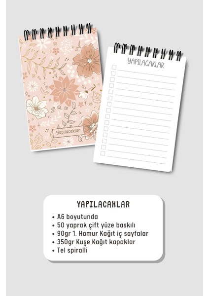 Yapılacaklar Listesi A6 Defter, Esnek Karton Kapaklı, Mini Defter modelleri