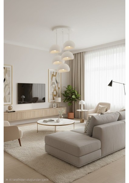 Beton Görünümlü Iskandinav &bohem Tarz 5’li Sarkıt Şık Avize (Ampul Hediyeli) modelleri