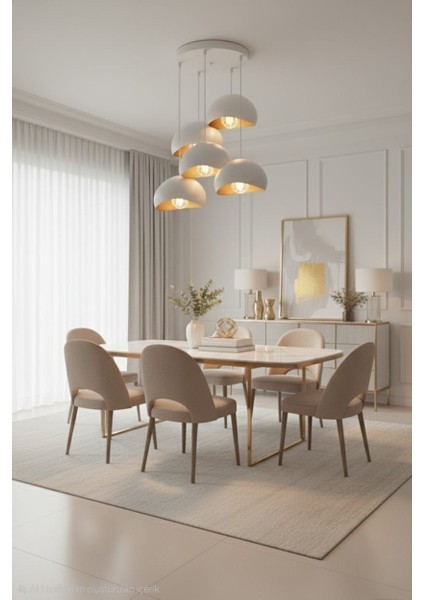 Beton Görünümlü Iskandinav &bohem Tarz 5’li Sarkıt Şık Avize (Ampul Hediyeli) fırsatları