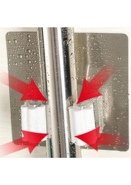 Buffer® Pratik Organizer 4lü Yapışkanlı Fırça Paspas Mop Fırça Sabitleyici Ergonomik Alet Aparatı