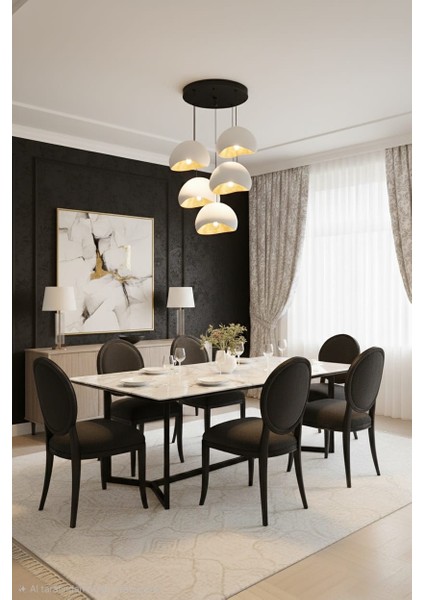 Beton Görünümlü Iskandinav &bohem Tarz 5’li Sarkıt Şık Avize (Ampul Hediyeli) fiyatları