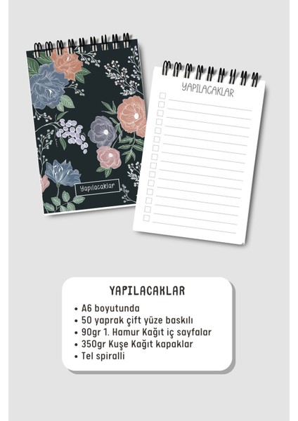 Yapılacaklar Listesi A6 Defter, Esnek Karton Kapaklı, Mini Defter modelleri