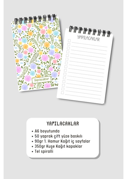 Yapılacaklar Listesi A6 Defter, Esnek Karton Kapaklı, Mini Defter modelleri
