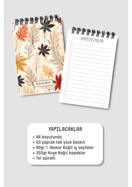 Yapılacaklar Listesi A6 Defter, Esnek Karton Kapaklı, Mini Defter modelleri