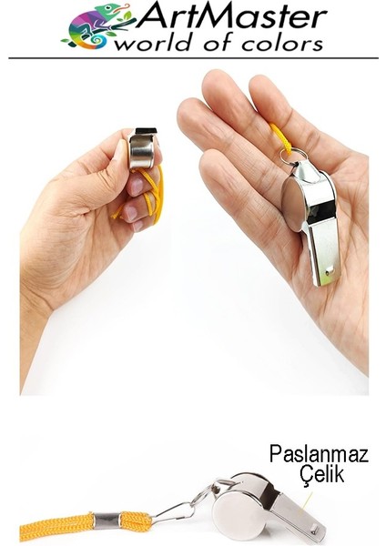 Metal Düdük 1 Adet Ipli Paslanmaz Metal Kaliteli Deprem Düdügü Hakem Bekçi Can Kurtaran Düdük Yüksek Desibeli indirimleri