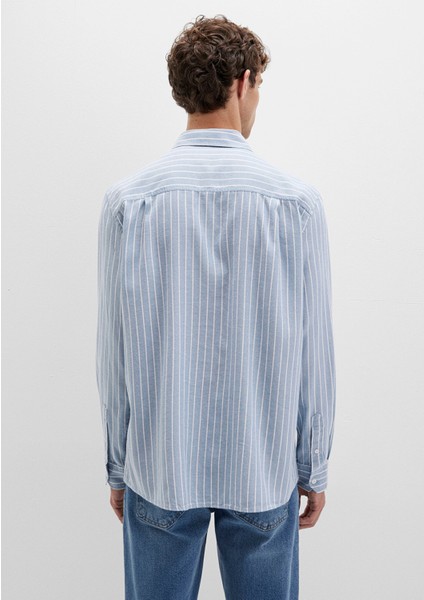Çizgili Mavi Gömlek 0211709-90932 indirimleri