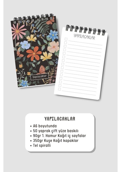 Yapılacaklar Listesi A6 Defter, Esnek Karton Kapaklı, Mini Defter modelleri