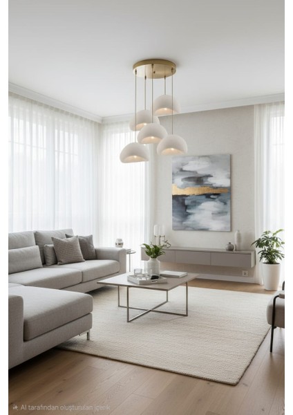 Beton Görünümlü Iskandinav &bohem Tarz 5’li Sarkıt Şık Avize (Ampul Hediyeli) fiyatları