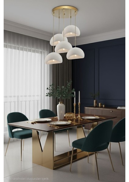 Beton Görünümlü Iskandinav &bohem Tarz 5’li Sarkıt Şık Avize (Ampul Hediyeli) modelleri