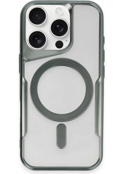 iPhone 12 Kılıf Boyi Magsafe Silikon Kapak - Yeşil