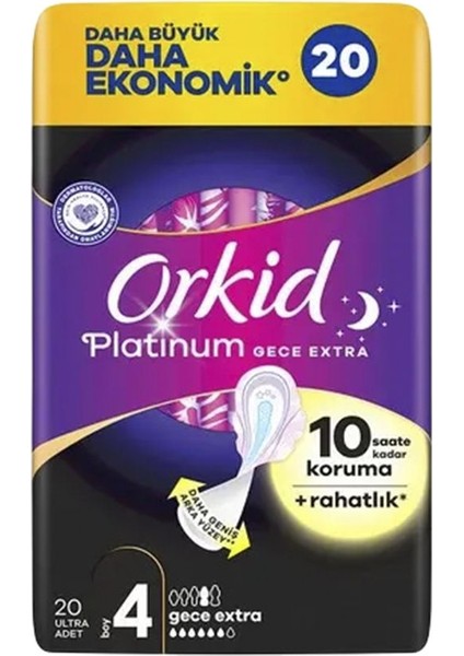 Orkid Platinum Dörtlü Gece Extra 20'li (4) 3 Adet