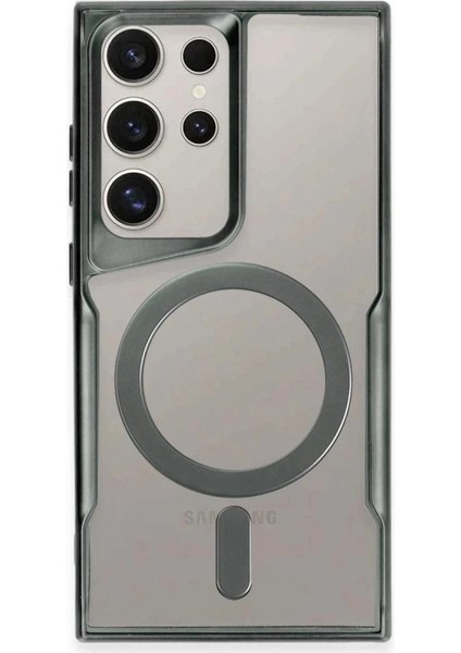 Samsung Galaxy S24 Ultra Kılıf Boyi Magsafe Silikon Kapak - Yeşil