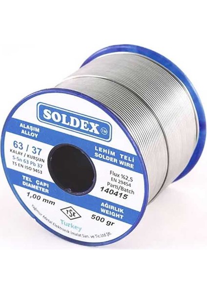 63-37 Lehim Teli 200 Gr 1 mm, Sn:63 - Pb:37