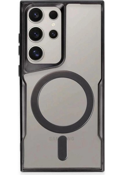 Samsung Galaxy S24 Ultra Kılıf Boyi Magsafe Silikon Kapak - Siyah