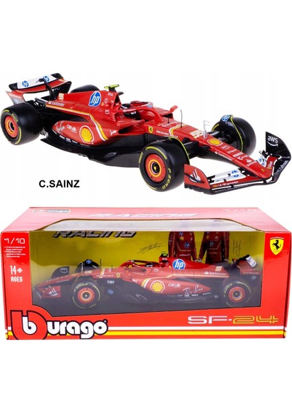 1 18 Ferrari SF24 Metal Model Araba C Sainz Direksiyonlu Lastikli Koleksiyon Aracidir fiyatları