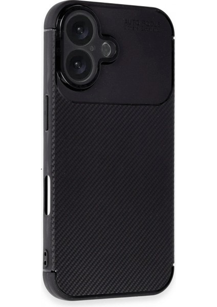 iPhone 16 Kılıf Auto Focus Karbon Kapak - Siyah fiyatları