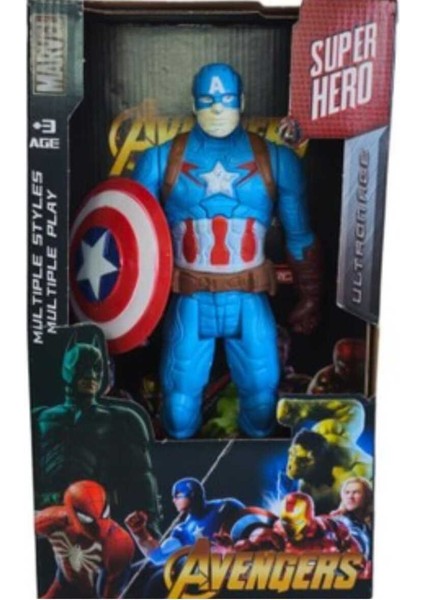 Captain America Süper Kahraman Sessiz Aksiyon Figürü
