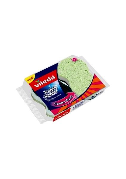 Bulaşık Süngeri 2'li Parlak Konfor Oluklu 1 Adet