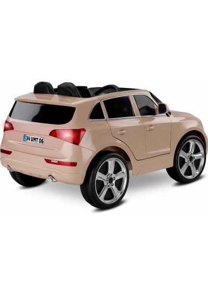 12V Bluetooth Uzaktan Kumandalı Çift Kademeli Hız Vizon Audi Q Suv Akülü Araba 3 8 Yaş LED Farlı Pro fırsatları