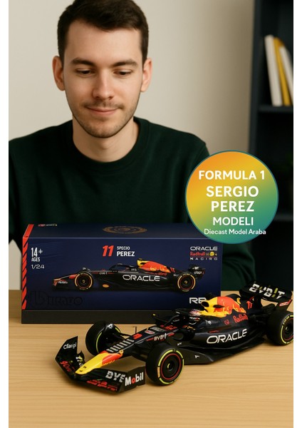 Bburago 1:24 Formula 1 Red Bull RB19 – Sergio Perez Die-Cast Model Araba