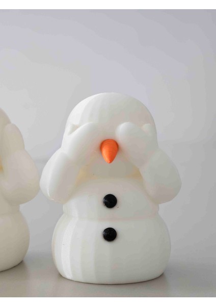 3'lü Set Kardan Adam Görmedim, Duymadım, Bilmiyorum. Yılbaşı Hediyelik Dekoratif Biblolar fırsatları