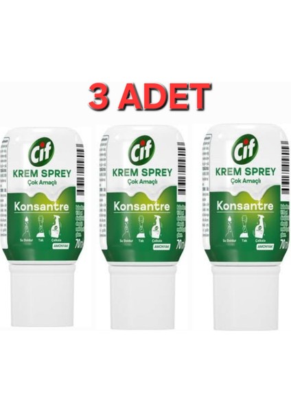 Krem Sprey Cif Çok Amaçlı Konsantre Amonyak 70 ml 3 Adet 70 Mlx3